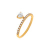 14K Gold / 6.5 Diamond Heart Dangle Ring 14K - Adina Eden's Jewels