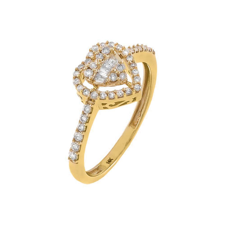 14K Gold / 7 Heart Diamond Illusion Ring 14K - Adina Eden's Jewels
