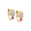 14K Gold / Pair Diamond Heart Huggie Earring 14K - Adina Eden's Jewels