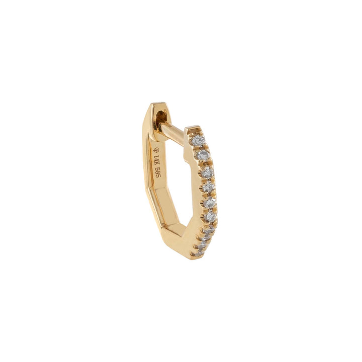  Diamond Octagon Huggie Earring 14K - Adina Eden's Jewels