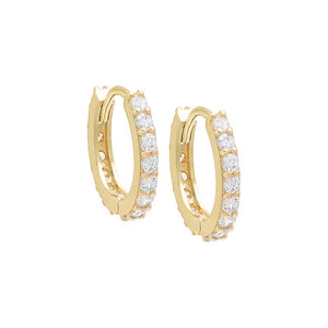 14K Gold / Pair CZ Huggie Earring 14K - Adina Eden's Jewels