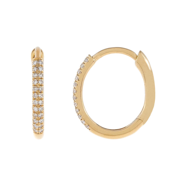  Diamond Oval Huggie Earring 14K - Adina Eden's Jewels