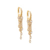 14K Gold / Pair Diamond Multi Marquise Chain Drop Huggie Earring 14K - Adina Eden's Jewels