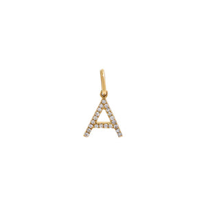 14K Gold / A Diamond Initial Charm 14K - Adina Eden's Jewels