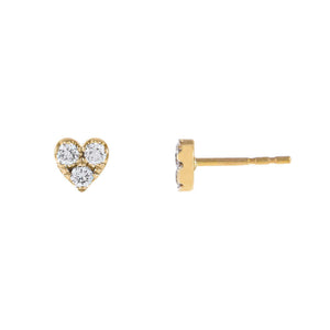  Large Heart Diamond Cluster Stud Earring 14K - Adina Eden's Jewels