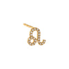 14K Gold / Leo Diamond Zodiac Stud Earring 14K - Adina Eden's Jewels