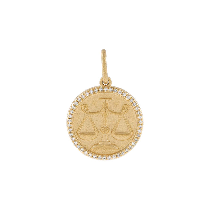  Diamond Zodiac Coin Charm 14K - Adina Eden's Jewels