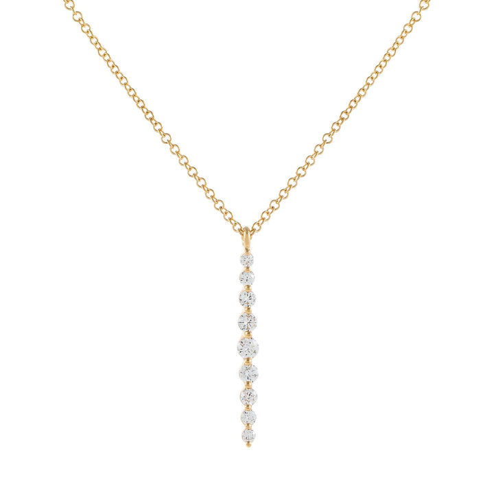 14K Gold Floating Diamond Drop Necklace 14K - Adina Eden's Jewels