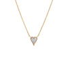 14K Gold / Mother of Pearl Mini Diamond Pave Outline Stone Heart Necklace 14K - Adina Eden's Jewels