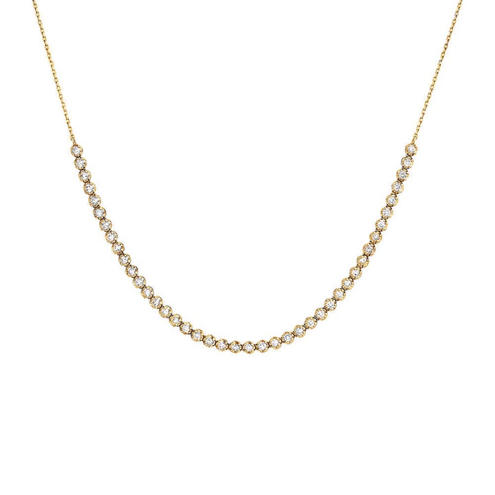 Diamond Thin Half Tennis Necklace 14K Adina Eden