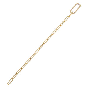  Diamond Elongated Paperclip Bracelet 14K - Adina Eden's Jewels