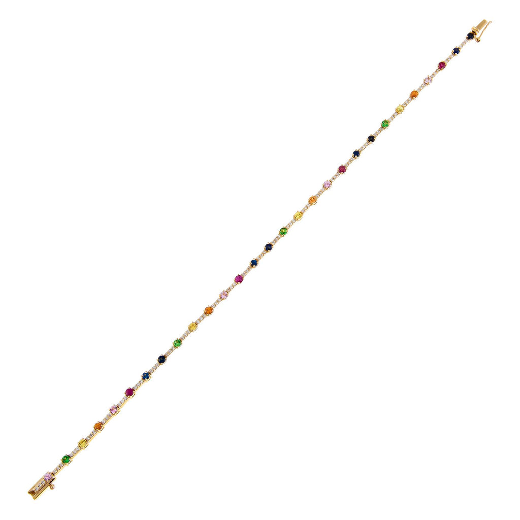 Multi-Color Diamond Multi Color Bracelet 14K - Adina Eden's Jewels