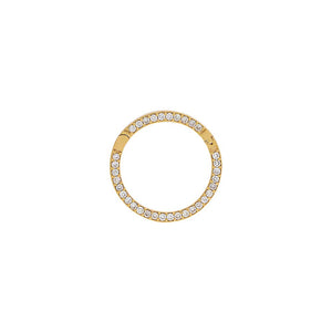 14K Gold Large Diamond Pave Round Charm Connector Clasp 14K - Adina Eden's Jewels