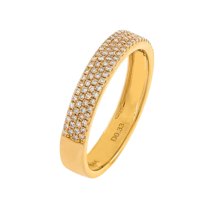 14K Gold / 6.5 Diamond Four Row Micropavé Ring 14K - Adina Eden's Jewels