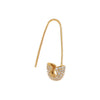 14K Gold / Single Diamond Thin Safety Pin Drop Earring 14K - Adina Eden's Jewels