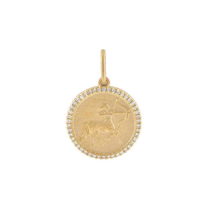  Diamond Zodiac Coin Charm 14K - Adina Eden's Jewels