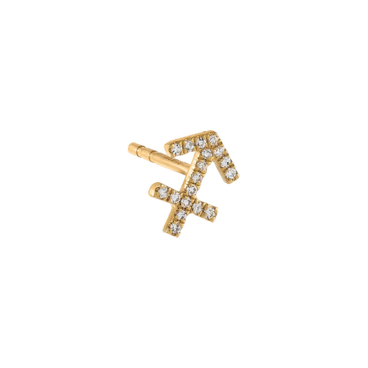 14K Gold / Sagittarius Diamond Zodiac Stud Earring 14K - Adina Eden's Jewels