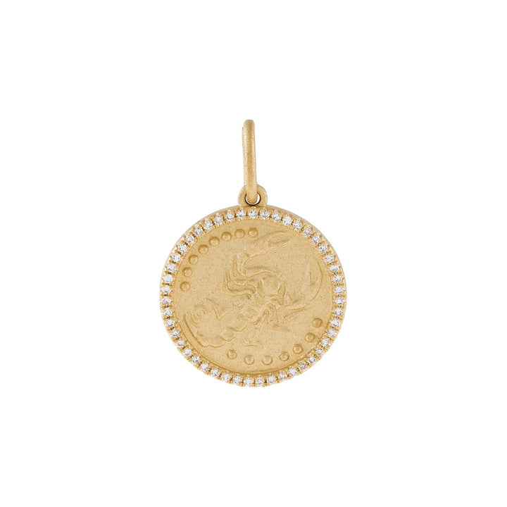  Diamond Zodiac Coin Charm 14K - Adina Eden's Jewels