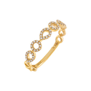14K Gold / 7 Diamond Pavé Multi Shape Ring 14K - Adina Eden's Jewels