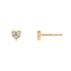 14K Gold / Pair Small Heart Diamond Cluster Stud Earring 14K - Adina Eden's Jewels