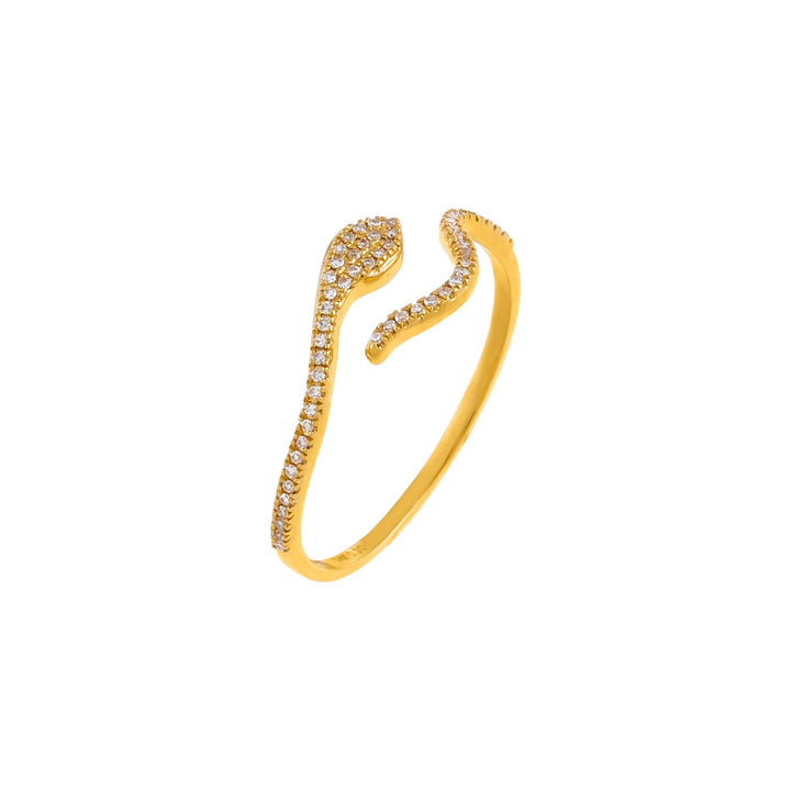 14K Gold / 6 Diamond Serpent Wrap Ring 14K - Adina Eden's Jewels
