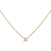 14K Gold Diamond Tiny Princess Cut Necklace 14K - Adina Eden's Jewels