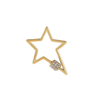 14K Gold Diamond Open Star Toggle Charm 14K - Adina Eden's Jewels