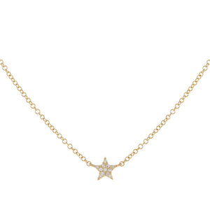 14K Gold Diamond Mini Star Necklace 14K - Adina Eden's Jewels