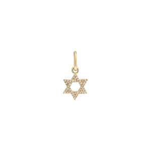 14K Gold Mini Diamond Pave Star of David Charm 14K - Adina Eden's Jewels