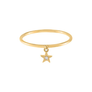  Diamond Star Charm Ring 14K - Adina Eden's Jewels
