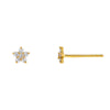 14K Gold / Pair Mini Diamond Flower Stud Earring 14K - Adina Eden's Jewels