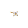 14K Gold / Single Diamond Flower Cluster Stud Earring 14K - Adina Eden's Jewels