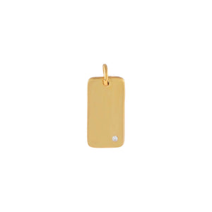 Gold CZ Mini Dog Tag Charm - Adina Eden's Jewels