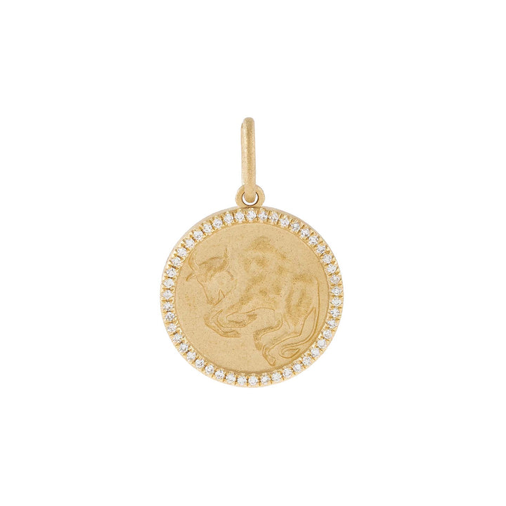  Diamond Zodiac Coin Charm 14K - Adina Eden's Jewels