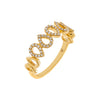14K Gold / 7 Diamond X Solid Teardrop Ring 14K - Adina Eden's Jewels