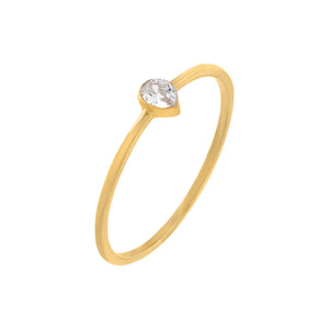 14K Gold / 6 CZ Teardrop Band 14K - Adina Eden's Jewels