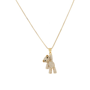 Gold Pavé Bear Necklace - Adina Eden's Jewels
