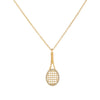 14K Gold Diamond Tennis Racket Necklace 14K - Adina Eden's Jewels