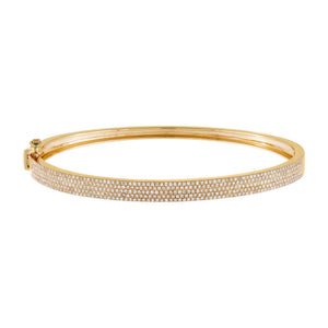 14K Gold Diamond Five Row Bangle 14K - Adina Eden's Jewels