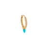 Turquoise / Single Turquoise Spike Huggie Earring 14K - Adina Eden's Jewels