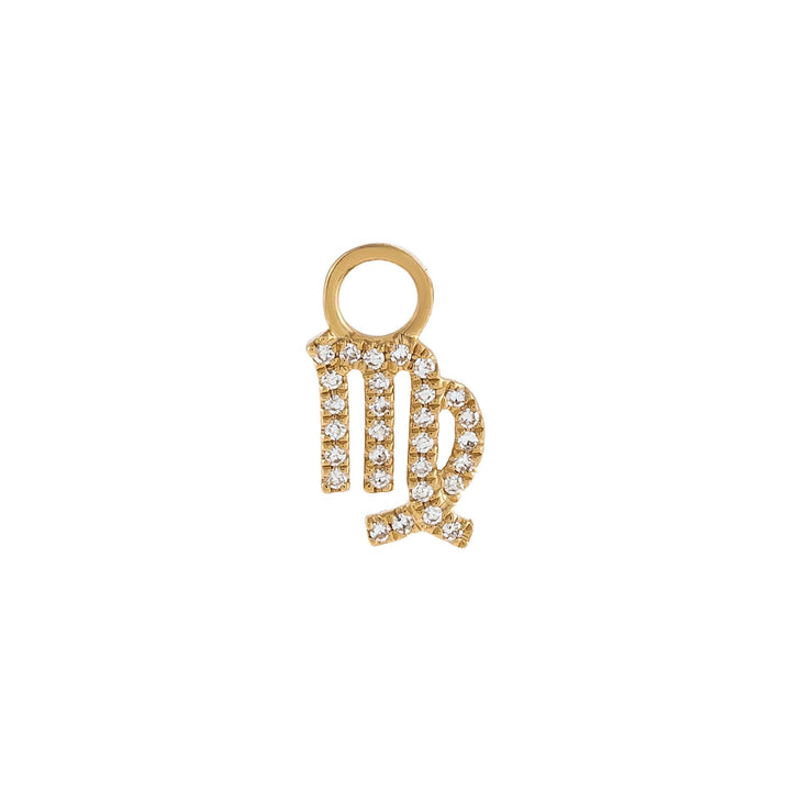 14K Gold / Virgo Diamond Zodiac Earring Charm 14K - Adina Eden's Jewels