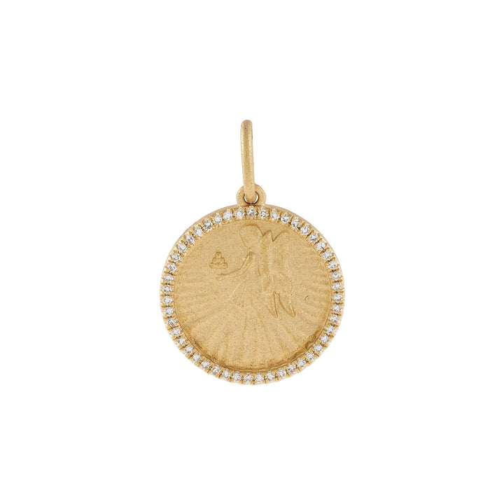  Diamond Zodiac Coin Charm 14K - Adina Eden's Jewels