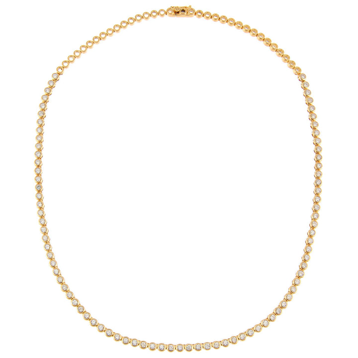  Diamond Bezel Tennis Necklace 14K - Adina Eden's Jewels