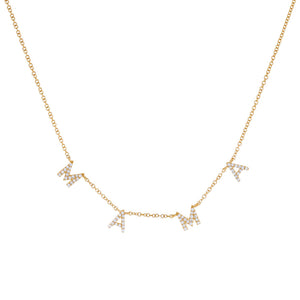 14K Gold Diamond Mama Necklace 14K - Adina Eden's Jewels