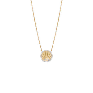 14K Gold Diamond Striped Coin Necklace 14K - Adina Eden's Jewels