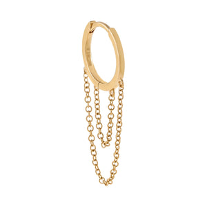  Solid Cartilage Chain Huggie Earring 14K - Adina Eden's Jewels
