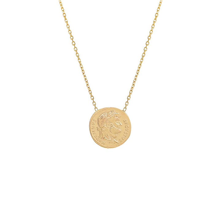 14K Gold Double Sided Greek Coin Necklace 14K - Adina Eden's Jewels