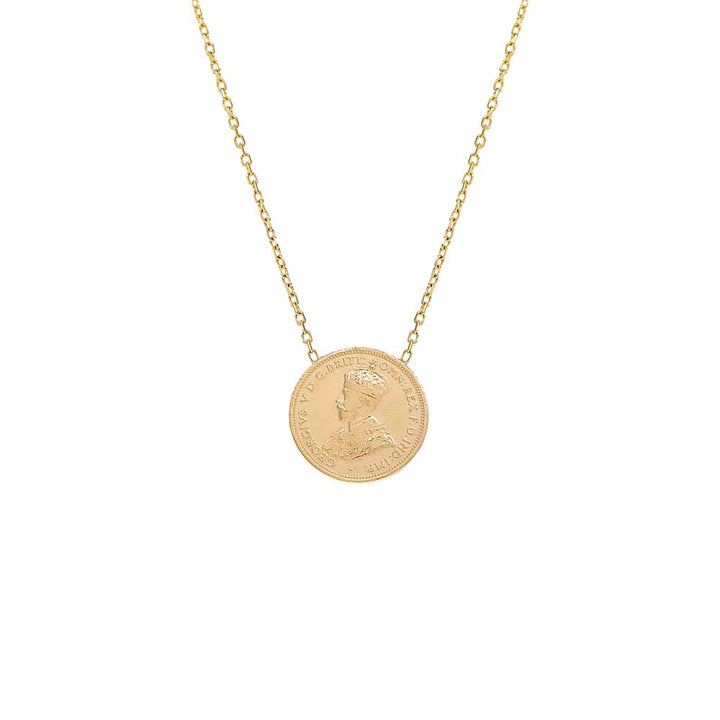 14K Gold Double Sided Vintage Coins Necklace 14K - Adina Eden's Jewels