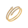 14K Gold / 6.5 Diamond Teardrop Wrap Ring 14K - Adina Eden's Jewels