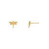 14K Gold Solid Dragonfly Stud Earring 14K - Adina Eden's Jewels